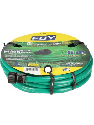 M12L6P.jpg M12L6P - Manguera para jardín lisa con conector plástico 2 capas 1/2", 6 m Foy
