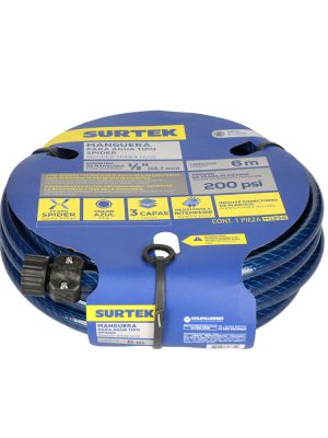 M12S6.jpg M12S6 - Manguera para jardín spider con conector plástico 1/2" x 6 m Surtek
