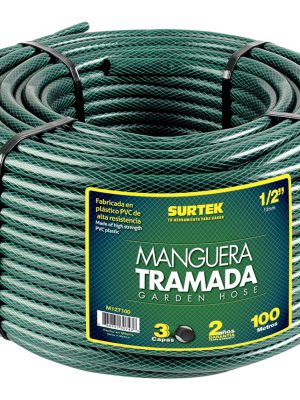 M1T50 - Manguera para jardín tramada verde en rollo 1", 50 m Surtek