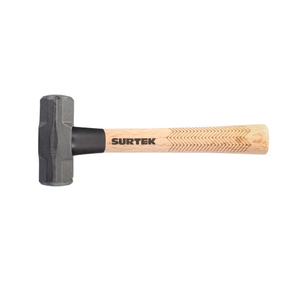 MARR4 - Marro octagonal cabeza forjada con mango corto de madera de 12", 4 lb Surtek