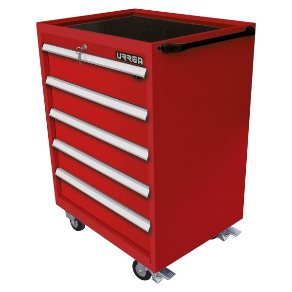 MP28M5 - Gabinete móvil 5 gavetas color rojo serie MP 28" Urrea