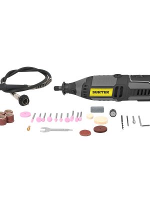 MT518 - Juego de moto tool eléctrico 1/8" 135 W, 42 piezas. Surtek