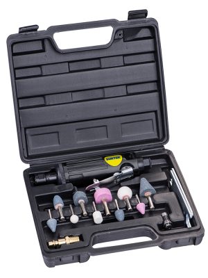 MTN414K - Juego de moto-tool neumático recto con accesorios, 15 piezas Surtek