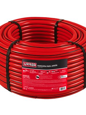 MU58R100.jpg MU58R100 - Manguera para jardín de 6 capas reforzada con conector metálico robusto 5/8", 100 m Urrea