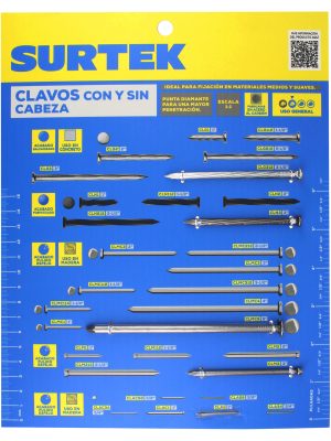 MUEC - Muestrario de clavos para madera o concreto Surtek