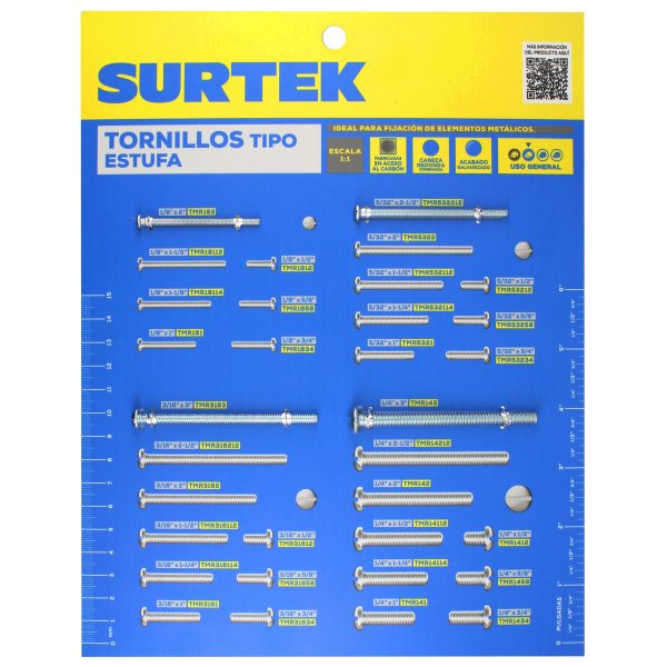 MUET14 - Muestrario de tornillos tipo estufa Surtek