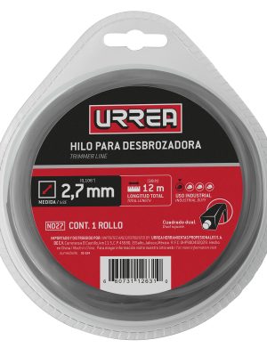 ND27_e.jpg ND27 - Nailon cuadro dual para desbrozadora doble blister, 2.7 mm x 12 m Urrea