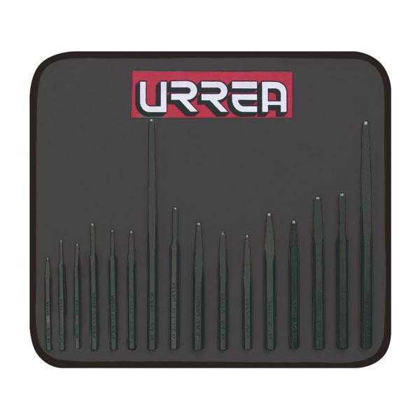 NO.6 - Juego de puntos, punzones, cinceles y botadores, 16 piezas Urrea