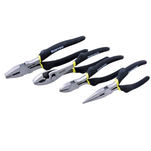 P04 - Juego pinzas para electricista, 4 piezas Surtek
