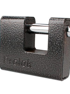 P19C80 - Candado de hierro para cortina metálica 80 mm, negro, llave estándar Prolok