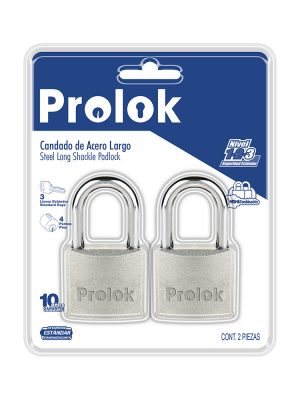 P22L452.jpg P22L452 - Juego de candados de acero largos 45 mm, llave estándar, 2 piezas Prolok