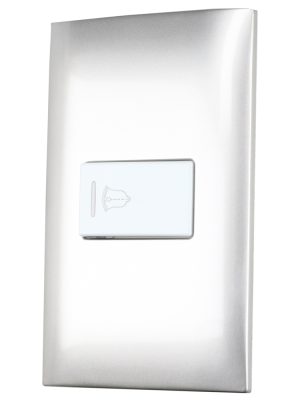 P418P - Placa para timbre 1/3, línea Americana, color plata Surtek