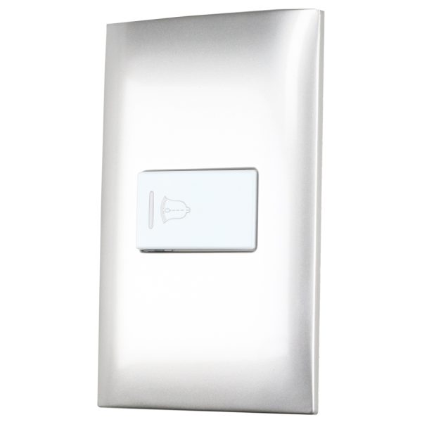 P418P - Placa para timbre 1/3, línea Americana, color plata Surtek