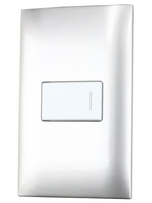P419P - Placa 1 Interruptor 1/3, línea  Americana, color plata Surtek