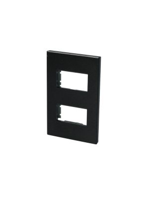 P602N.jpg P602N - Placa 2 módulos 1/3, línea Premium, color negro Surtek