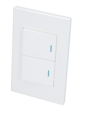 P622B.jpg P622B - Placa 2 Interruptor 1/2, línea Premium, color blanco Surtek