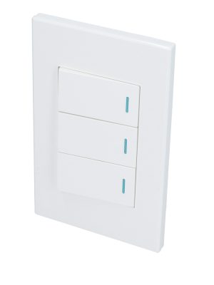 P623B - Placa 3 Interruptor 1/3, línea Premium, color blanco Surtek