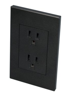 P627N - Placa contacto dúplex 1/1, línea Premium, color negro Surtek