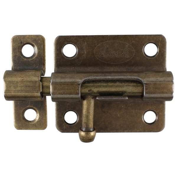 PABA8 - Pasador de sobreponer tipo barril acabado latón antiguo, 8 cm Lock