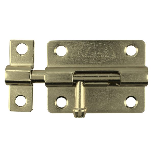 PABL8 - Pasador de sobreponer tipo barril acabado latón brillante, 8 cm Lock