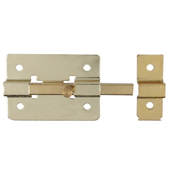 PASL8 - Pasador de sobreponer de barra latón brillante 8 cm Lock