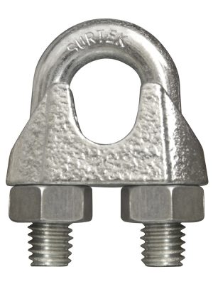 PER7A - Perro de hierro maleable para cable de acero tipo alemán 1/2" Surtek