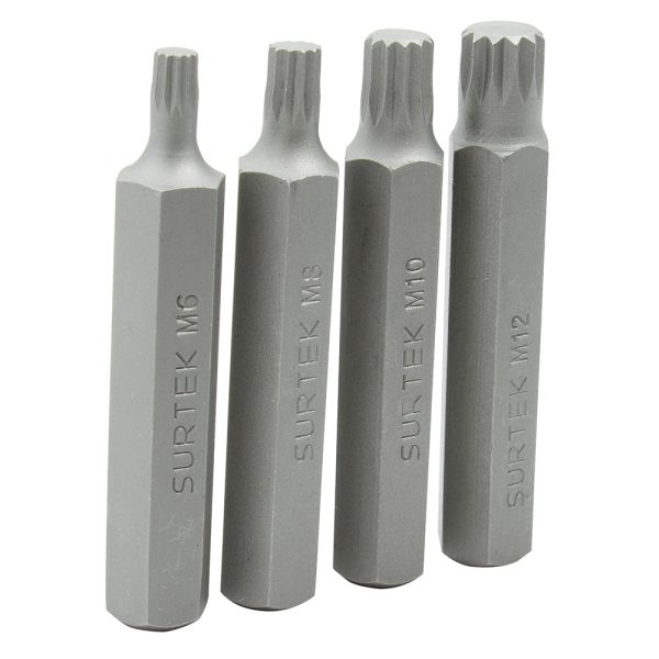 PFB4 - Juego de puntas bristol hexágono de 1/4", 4 piezas Surtek