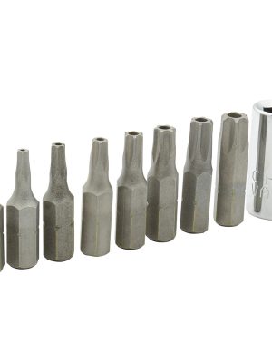 PFT9 - Juego de puntas torx de seguridad hexágono de 1/4", 9 piezas en blíster Surtek