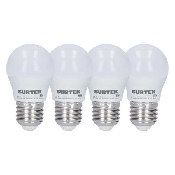 PLBD14 - Paquete de 4 lámparas de LED tipo bulbo A19, 14 W luz de día Surtek