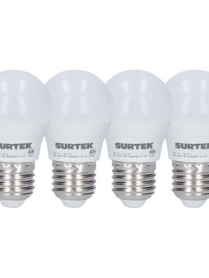 PLBD5 - Paquete de 4 lámparas de LED tipo bulbo A19, 5 W luz de día Surtek