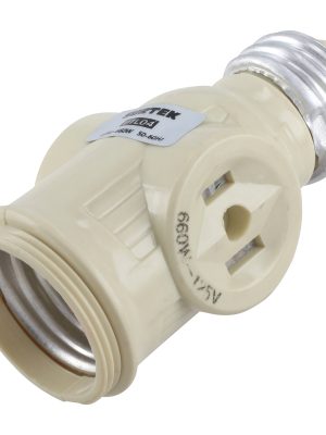 PTL04.jpg PTL04 - Portalámpara con ladrón, color marfil Surtek