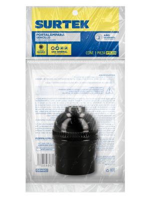 PTL09_e.jpg PTL09 - Portalámpara sencilla, color negro Surtek