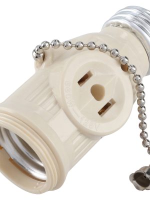 PTL16.jpg PTL16 - Portalámpara con cadena y ladrón, color marfil Surtek