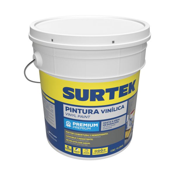 PVPAZ - Cubeta de pintura vinílica premium 19 Lt color azul Surtek