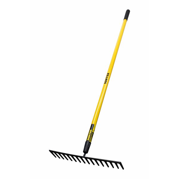RASF16 - Rastrillo recto para asfalto con mango fibra de vidrio 60", 16 dientes Surtek