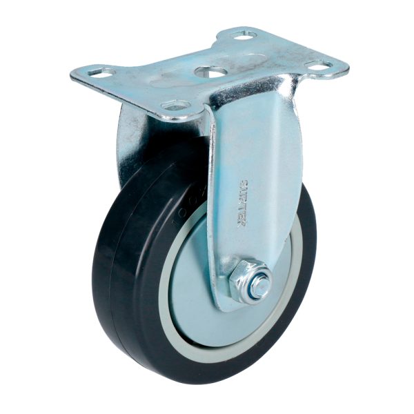 RG10F.jpg RG10F - Rodaja de poliuretano negro fija 4" Surtek