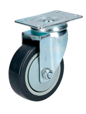 RG10G.jpg RG10G - Rodaja de poliuretano negro giratoria 4" Surtek