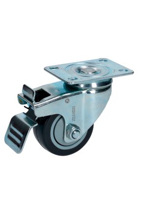 RG7B.jpg RG7B - Rodaja de poliuretano negro giratoria con freno 3" Surtek