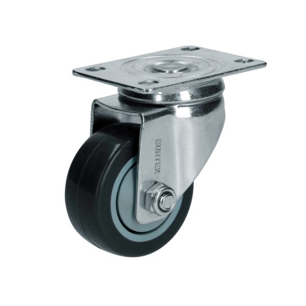 RG7G.jpg RG7G - Rodaja de poliuretano negro giratoria 3" Surtek