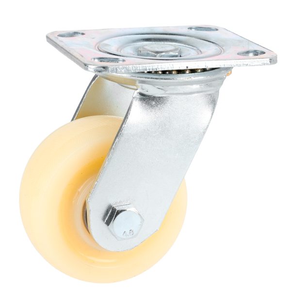 RN10G - Rodaja de polipropileno blanca giratoria 4" Surtek