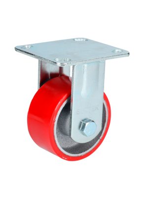 RP10F.jpg RP10F - Rodaja de fierro con poliuretano rojo fija 4" Surtek