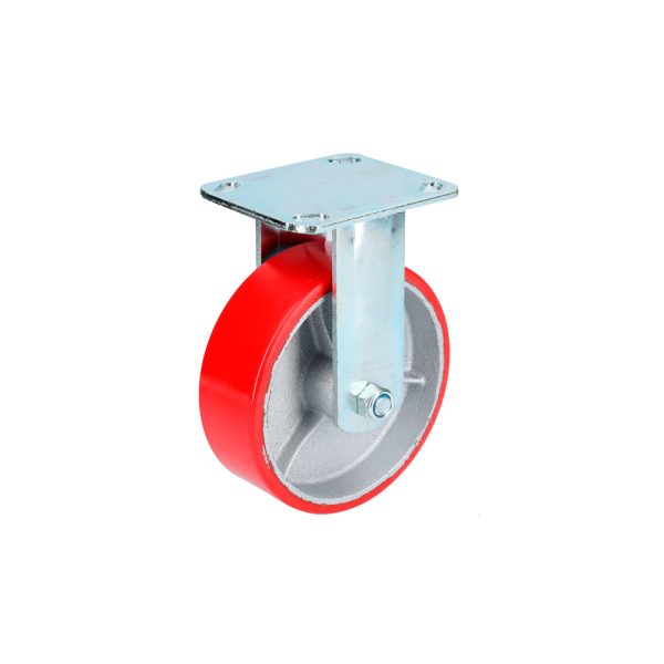 RP15F.jpg RP15F - Rodaja de fierro con poliuretano rojo fija 6" Surtek