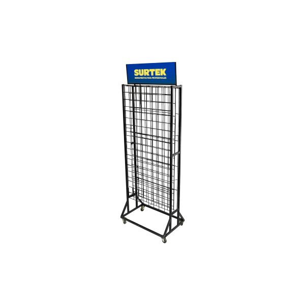 RPA3 - Rack de piso para 120 pinturas en aerosol 180 x 60 x 45 cm Surtek