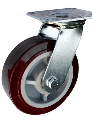 RPU10G - Rodaja de poliuretano marrón giratoria 4" Surtek