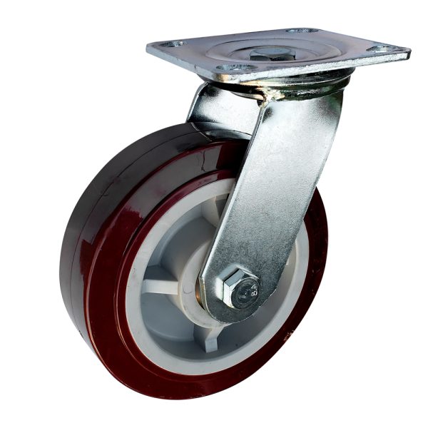RPU16G - Rodaja de poliuretano marrón giratoria 6" Surtek