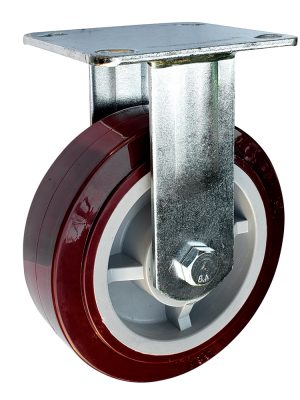 RPU18F - Rodaja de poliuretano marrón fija 8" Surtek