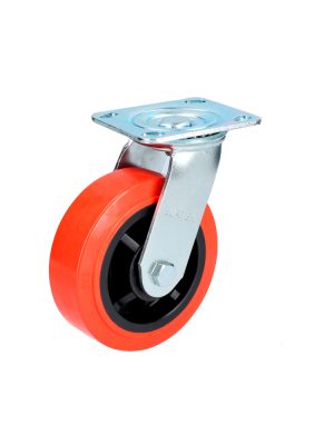 RR15G.jpg RR15G - Rodaja de poliuretano rojo giratoria 6" Surtek