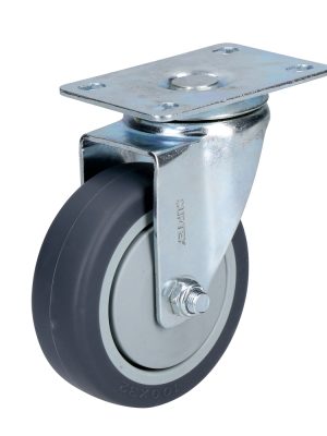 RT10G - Rodaja de TPR gris giratoria 4" Surtek