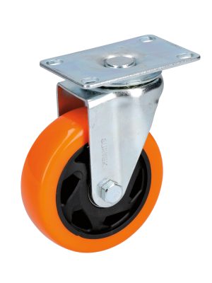 RV6G - Rodaja de PVC naranja giratoria 2-1/2" Surtek