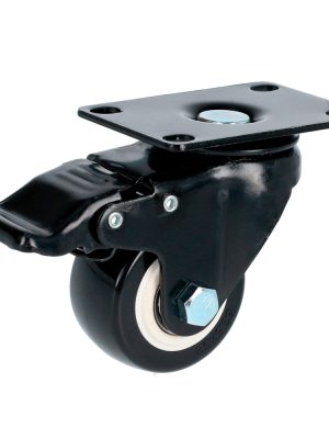 RVN6B.jpg RVN6B - Rodaja de PVC negro con placa giratoria con freno 2-1/2" Surtek